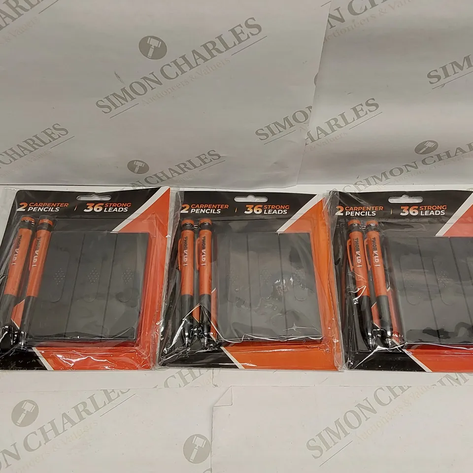 BOX OF 3X BRAND NEW THORVALD 2PCS CARPENTER PENCIL SETS