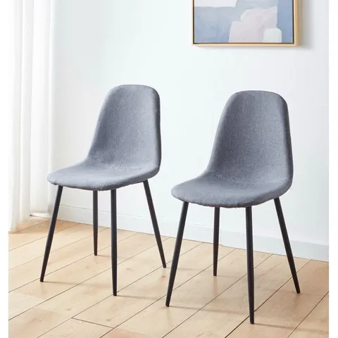 BOXED SET OF 4 CULLOMPTON DINING CHAIR WITH DARK GREY FABRIC AND BLACK LEGS (1 BOX)