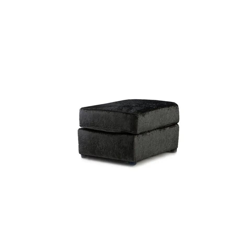 ROMELIA FOOTSTOOL - BLACK FABRIC