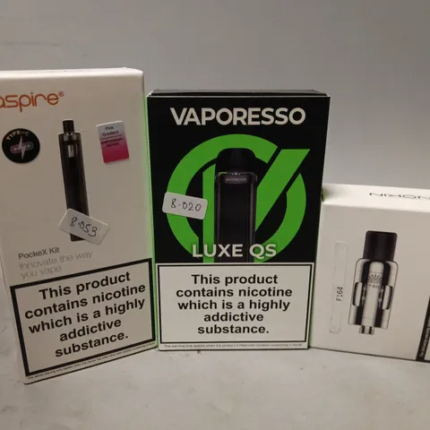 APPROXIMATELY 20 VAPES, E-CIGARETTES & ACCESSORIES TO INCLUDE INNOKIN PRISM T18II ,VAPORESSO LUXE QS, ASPIRE POCKEX, ETC