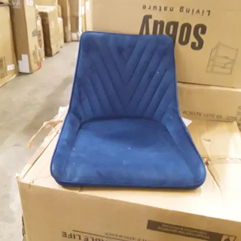 BOXED SET OF 2 UPHOLSTERED FABRIC DINING CHAIRS- BLUE (1 BOX)