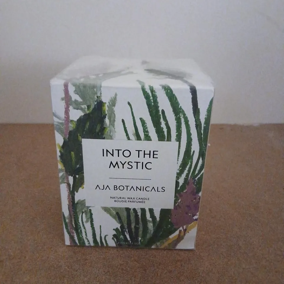BOXED AND SEALED INTO THE MYSTIC AJA BOTANICALS NATURAL WAX CANDLE 250G
