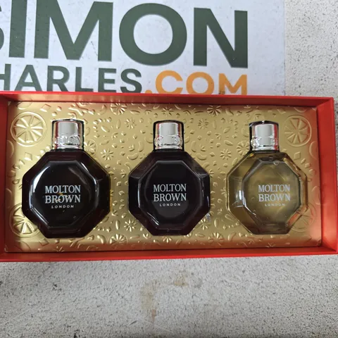 MOLTON BROWN LONDON GIFT SET – 3 BOTTLES IN RED PRESENTATION BOX