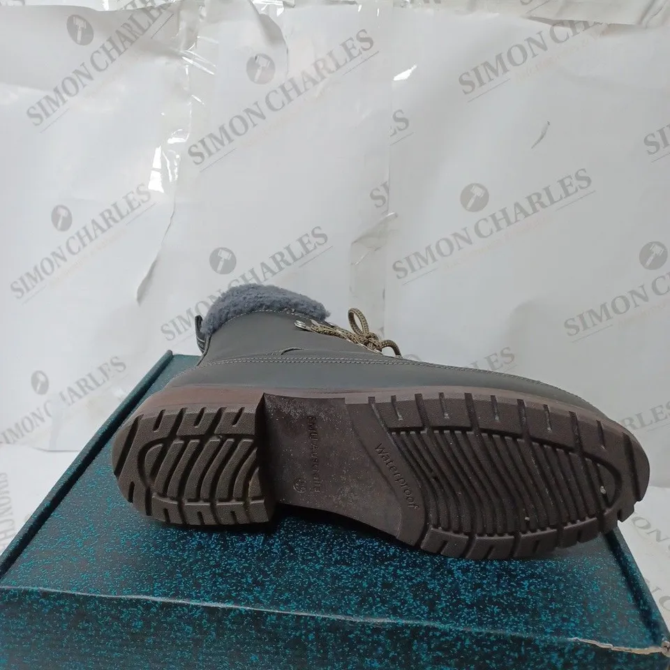 BOXED EMU AUSTRAILIA OKAB WATERPROOF BOOTS, DARK GREY - SIZE 6
