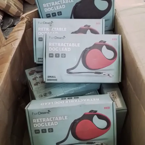 BOX CONTAINING APPROXIMATELY 15 BOXED RETRACTABLE DOG LEADS