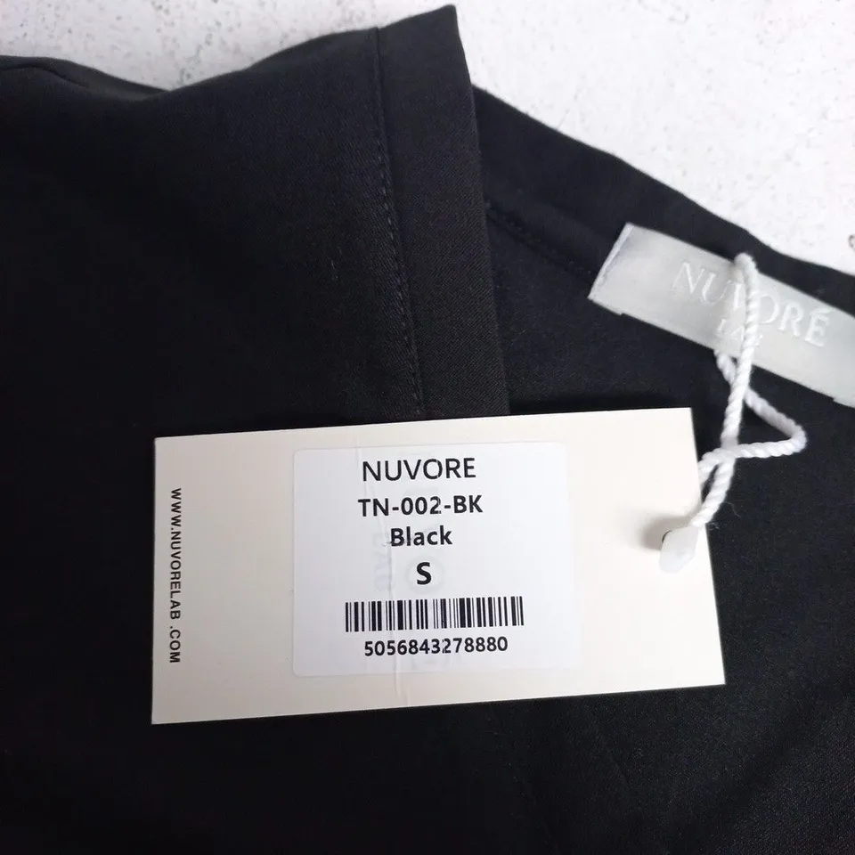 NUVORE LAB BLACK V-NECK TOP – SIZE S