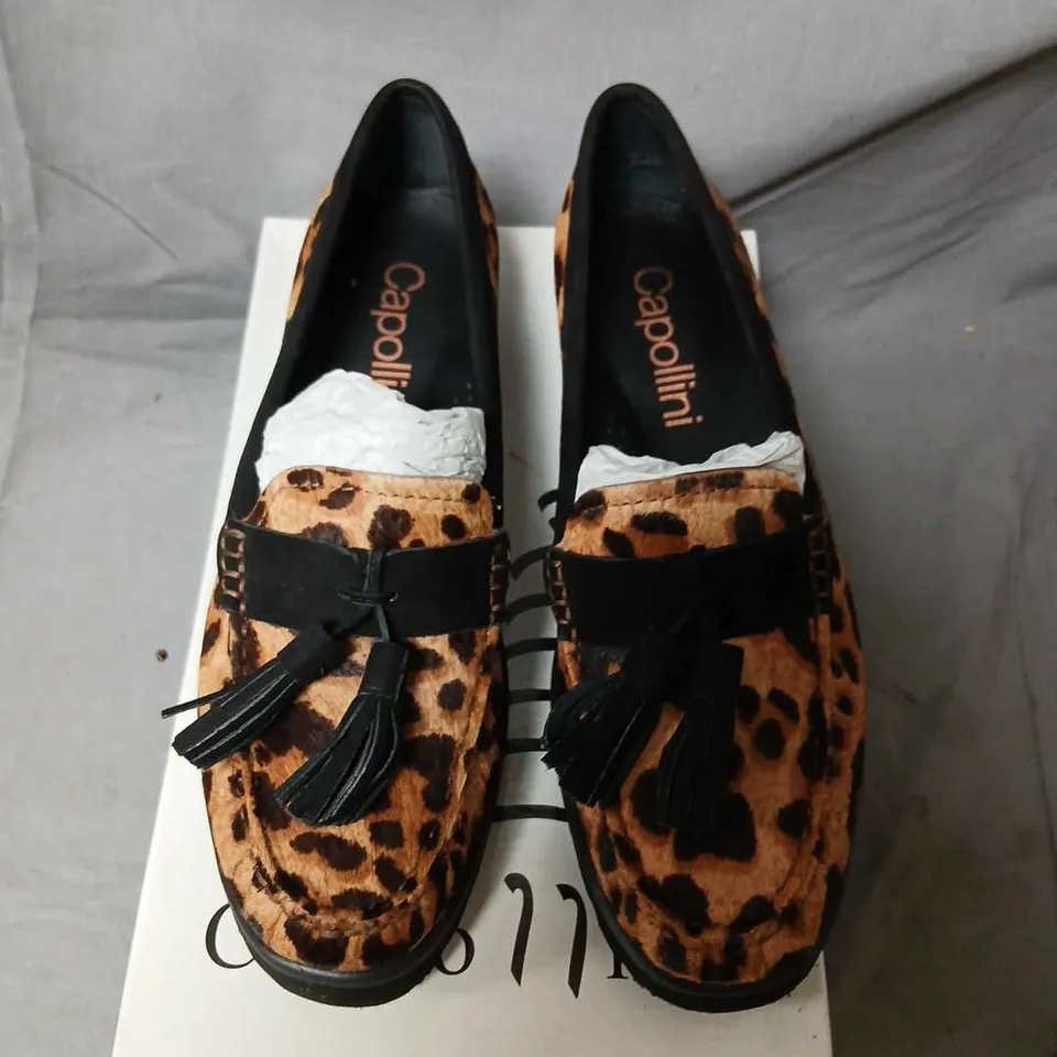 CAPOLLINI GEORGIA LEOPARD PRINT TASSEL LOAFERS – UK 3.5 (EU 36.5)