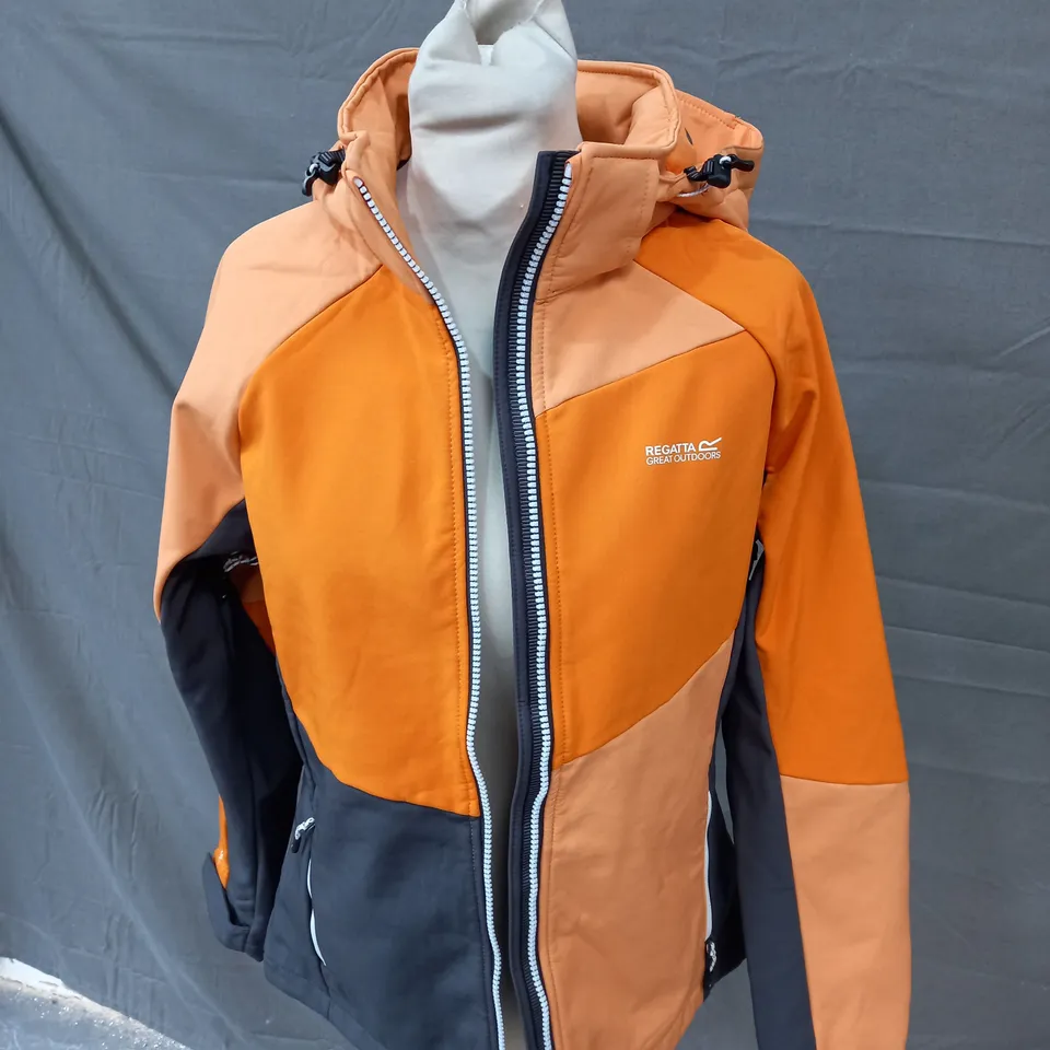 REGATTA GREAT OUTDOORS ORANGE PADDED JACKET WITH HOOD - UK 10