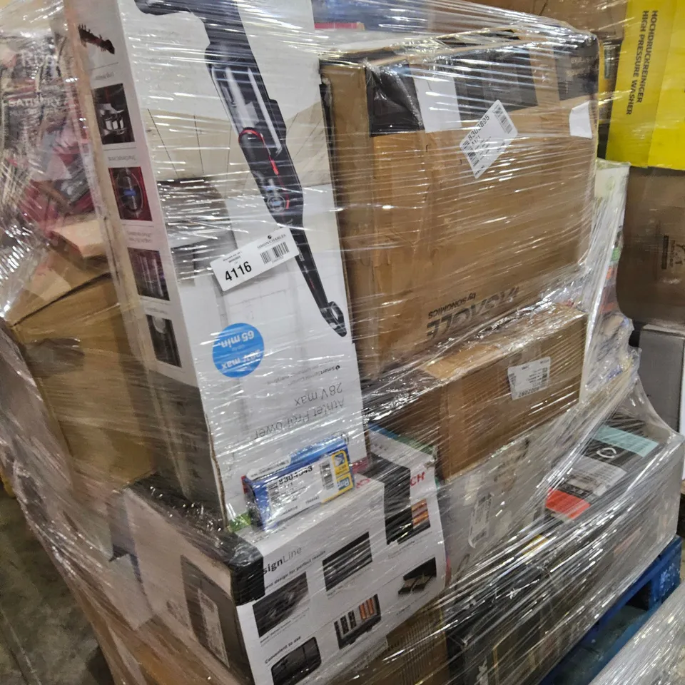 PALLET OF APPROXIMATELY 25 UNPROCESSED RAW RETURN HOUSEHOLD AND ELECTRICAL GOODS TO INCLUDE;