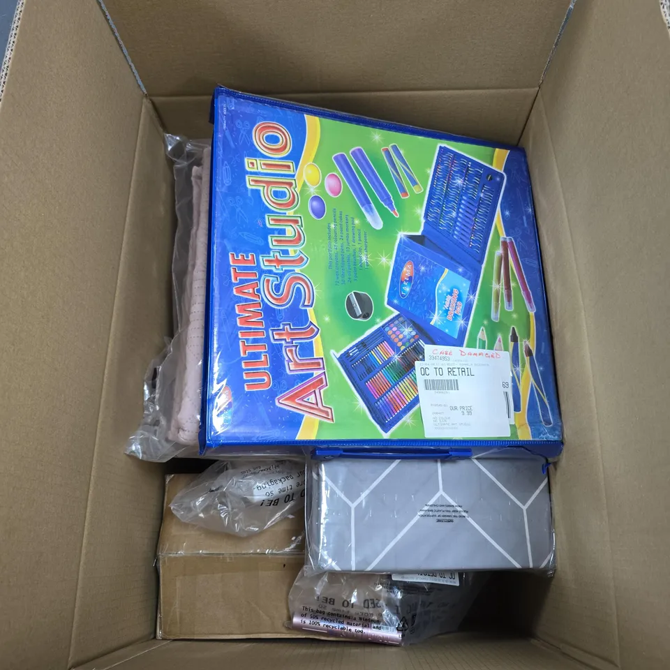 BOX OF APPROXIMATELY 10 ASSORTED ITEMS TO INCLUDE ULTIMATE ART STUDIO ETC