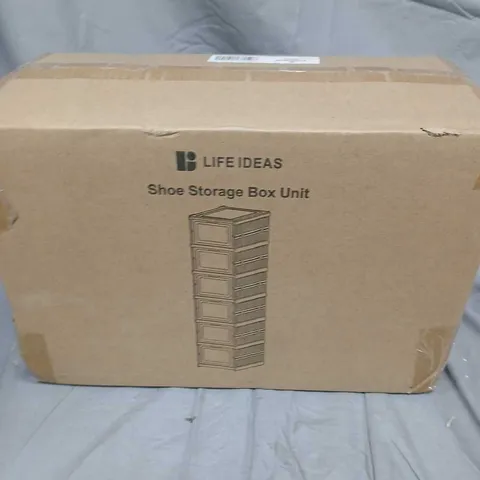 LIFE IDEAS SHOE STORAGE BOX UNIT - WHITE PLASTIC DRAWER COLUMNS (BOXED)