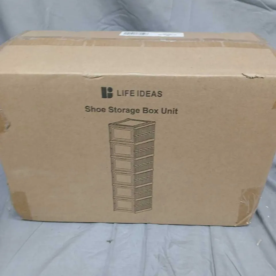 LIFE IDEAS SHOE STORAGE BOX UNIT - WHITE PLASTIC DRAWER COLUMNS (BOXED)