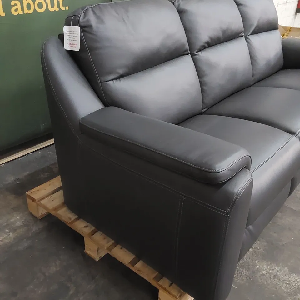 QUALITY DESIGNER ITALIAN MADE PARMA LEATHER UPHOLSTERED 3 SEATER SOFA 