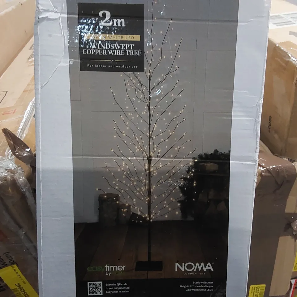 BOXED 2M ANTIQUE WHITE LED WISPY BLACK TREE (1 BOX)