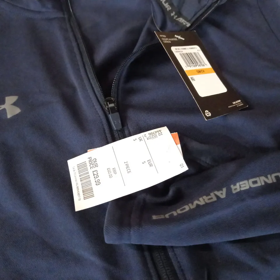 UNDER ARMOUR NAVY ZIP THROUGH TOP - UK S