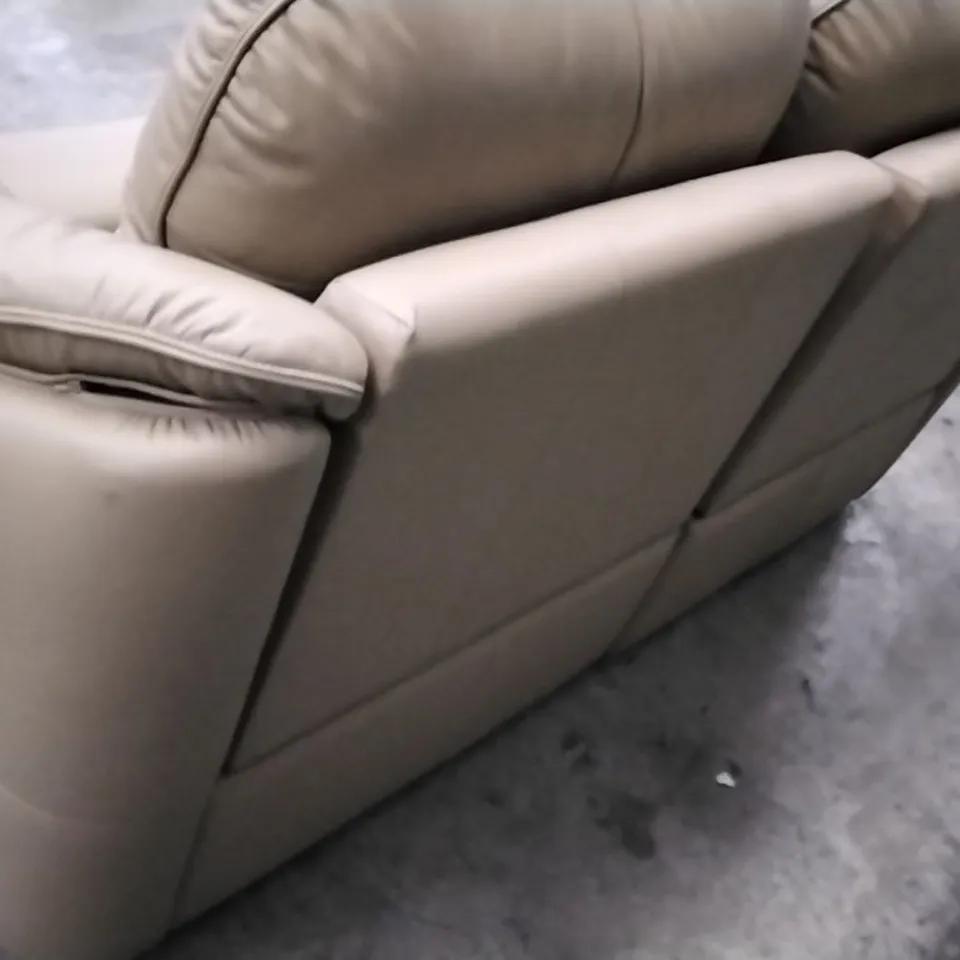 QUALITY BRITISH DESIGNER G PLAN MANUFACTURED JACKSON 3 SEATER ELECTRIC RECLINER DBL SOFA  - CAMBRIDGE SAND LEATHER 