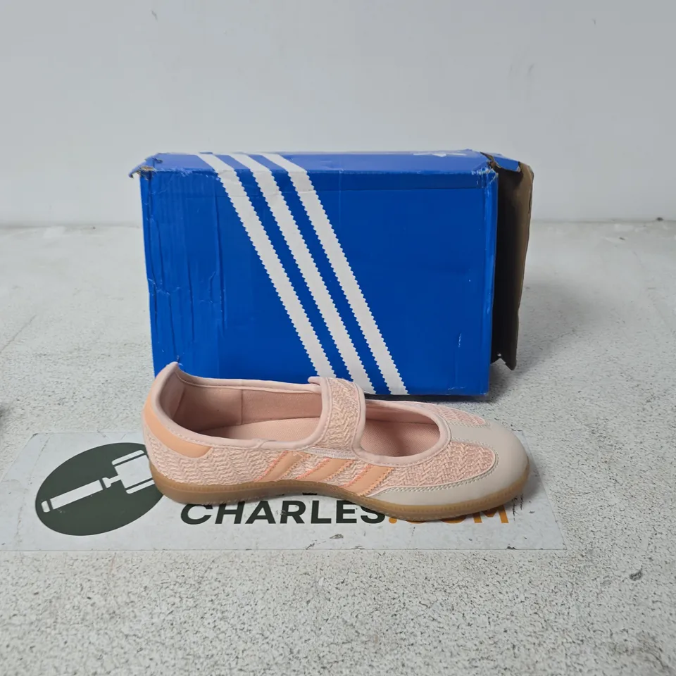 ADIDAS VELCRO TRAINERS – PINK MESH WITH BEIGE TOE, BOXED- UK 6.5