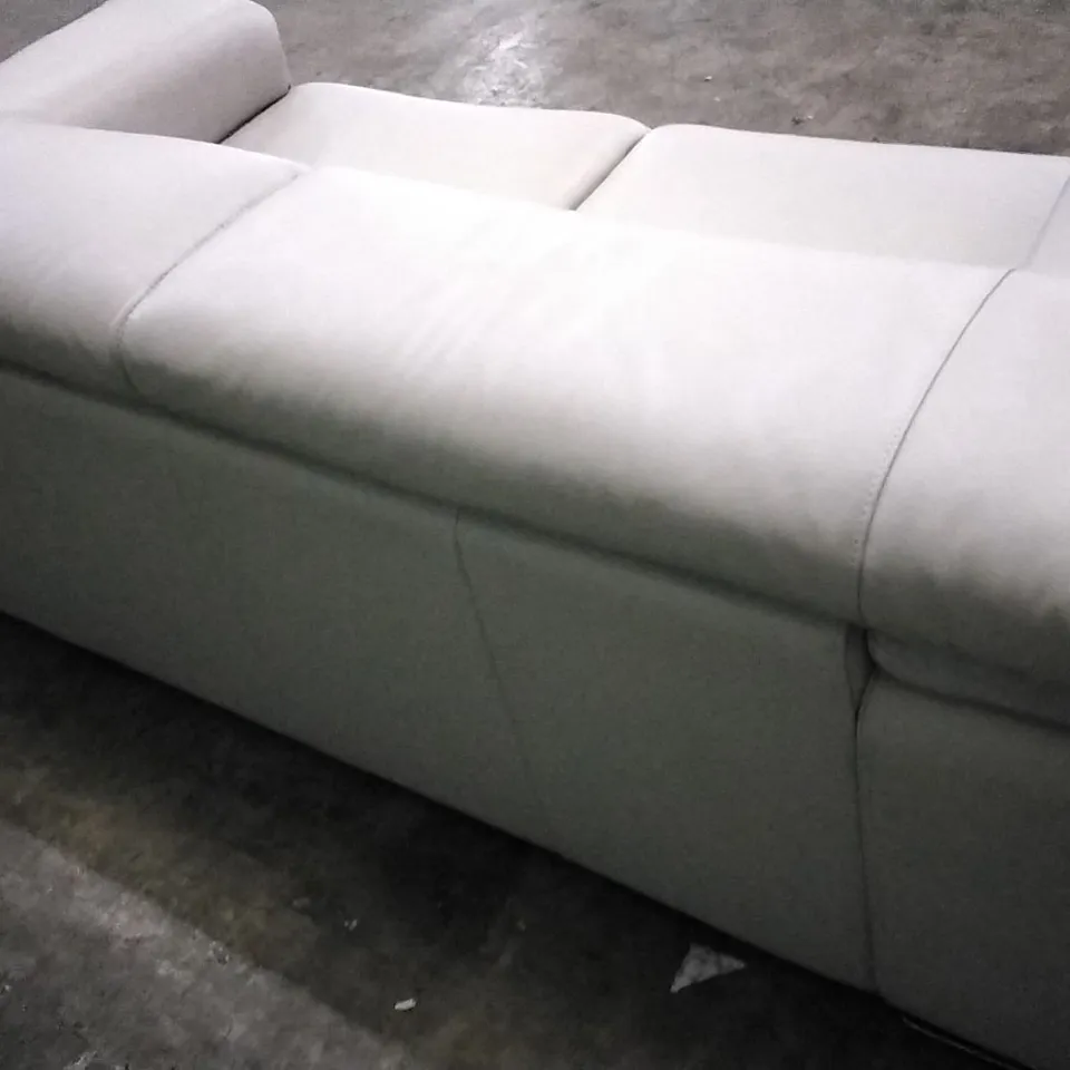 QUALITY ITALIAN DESIGNER MELO SOFA WHITE GREY LEATHER