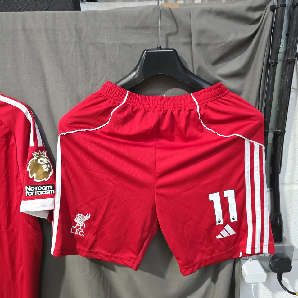 LIVERPOOL FC HOME SHIRT+SHORTS+SOCKS – MOHAMED SALAH 11, ADIDAS, UK S (EU 40-42), OFFICIAL LICENSED PRODUCT