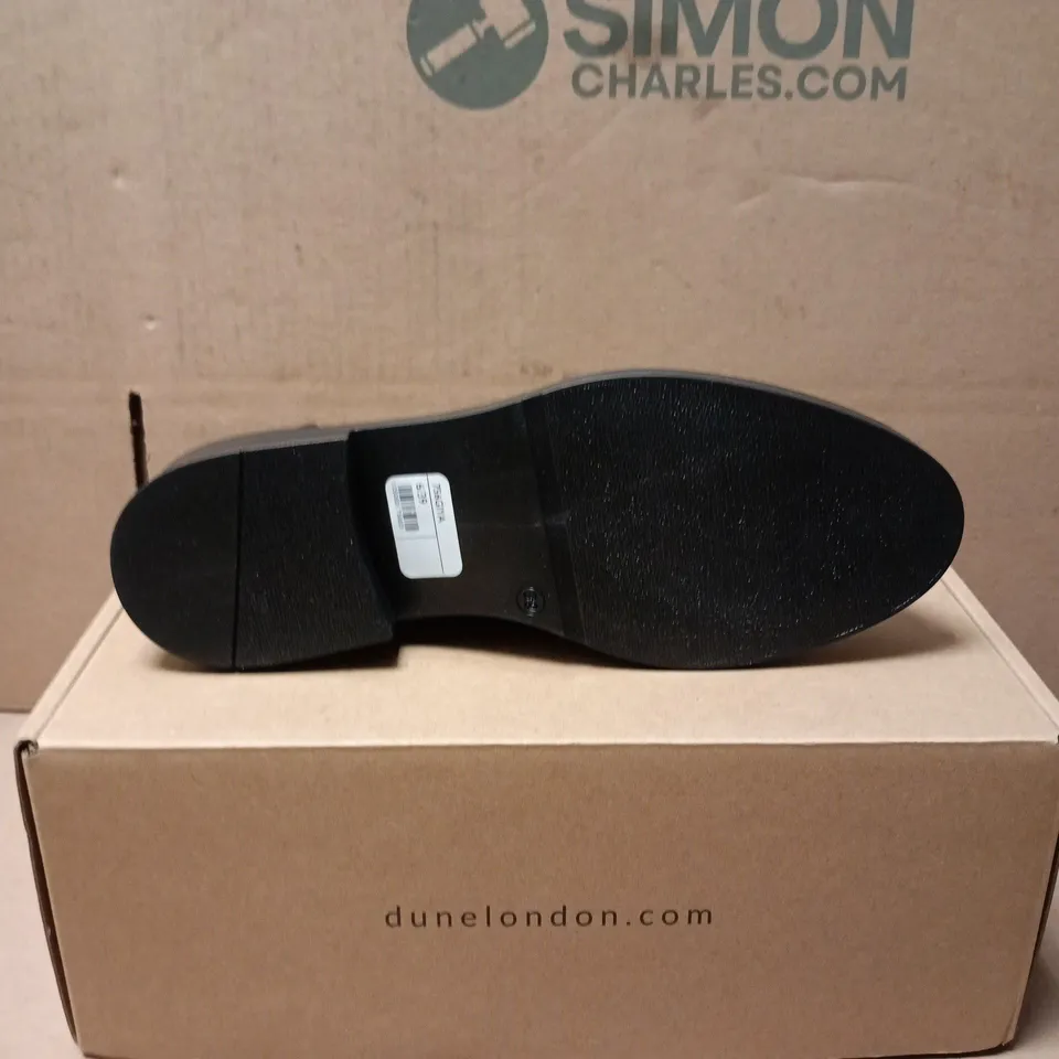 Dune London Black Leather Penny Loafers, UK 6 (EU 39)
