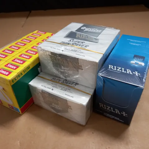 LOT OF 4 SEALED PACKS OF SMOKING ACCESSORIES TO INCLUDE RIZLA KINGSIZE THIN SILVERS 50-PACKS AND RIZLA PRECISION FILTERS