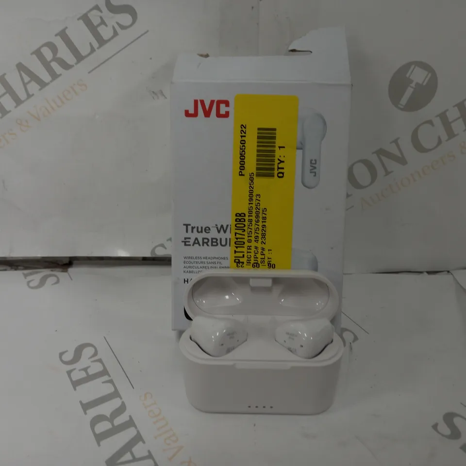 BOXED JVC TRUE WIRELESS EARBUDS IN WHITE