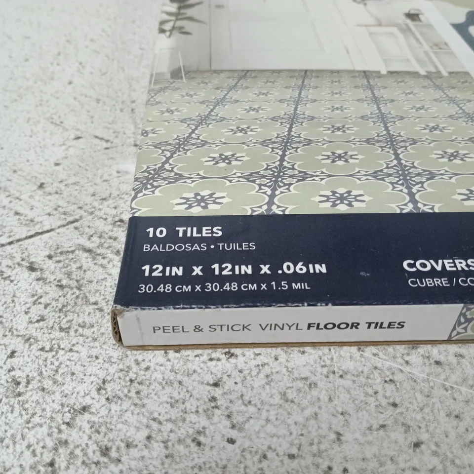 FLOOR TILES – PEEL & STICK VINYL FLOOR TILES, 10 TILES (12IN X 12IN)