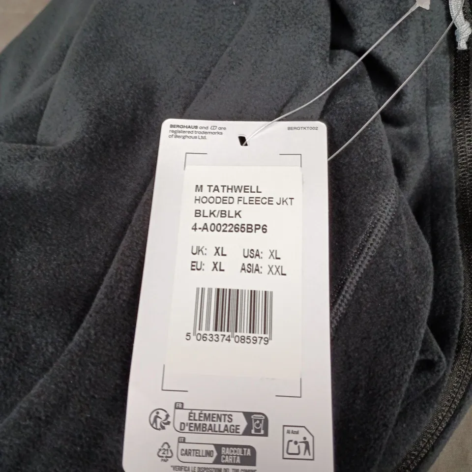 BERGHAUS TATHWELL HOODED FLEECE JACKET – BLACK – MEN'S XL