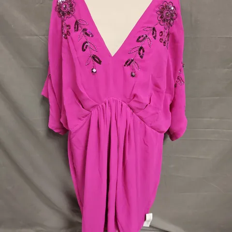 MONSOON ISLA SHORT DRESS IN PINK SIZE 22