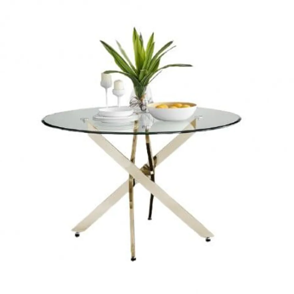 BOXED CHOWCHILLA ROUND DINING TABLE (2 BOXES)