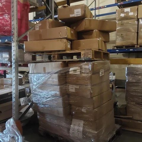 PALLET CONTAINING A LARGE QUANTITY OF ASSORTED FURNITURE PARTS INCLUDING TV CABINET PARTS ECT