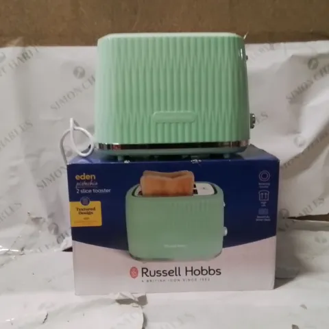 BOXED RUSSELL HOBBS EDEN PISTACHIO 2 SLICE TOASTER 
