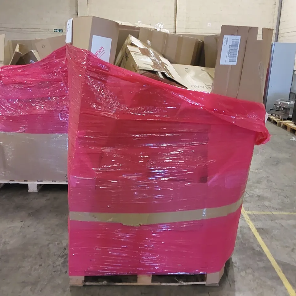 PALLET OF ASSORTED ITEMS INCLUDING: VACUUM CLEANER, BLADELESS PURIFIER & HEATER FAN, SUITCASE, CHILDREN'S TRICYCLE, WALKING FRAME