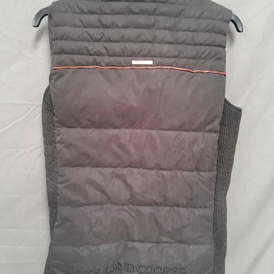 HOLLAND COOPER GILET BLACK WITH GOLD TRIM SIZE SMALL