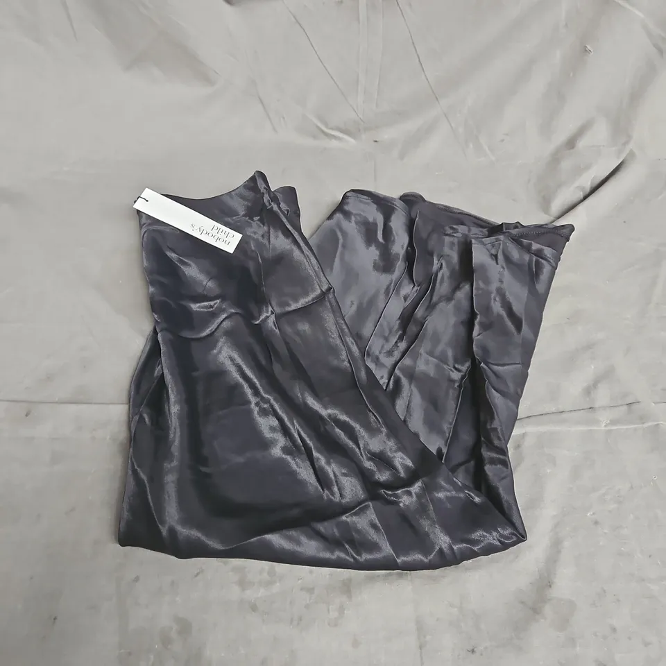 NOBODY'S CHILD MILA SATIN MIDI SKIRT IN BLACK SIZE 10