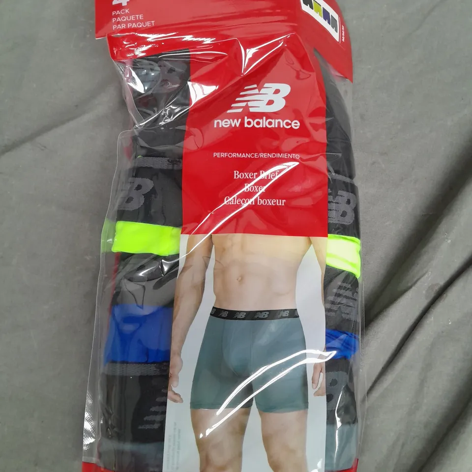 NEW BALANCE 4 PACK OF BOXER BRIEFS - MEDIUM