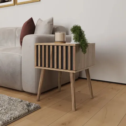 BOXED GOWANS LAMP TABLE - OAK COLOUR