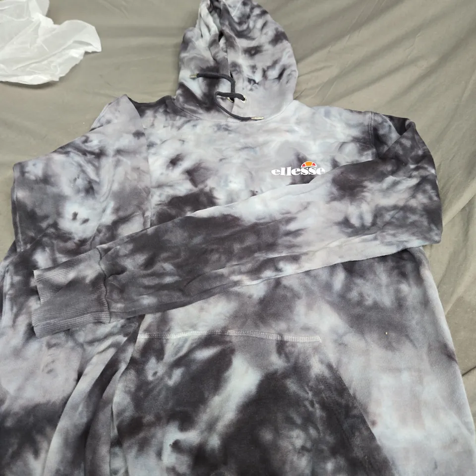 ELLESSE HOODED TIE DYE JUMPER GREY SIZE UNSPECIFIED