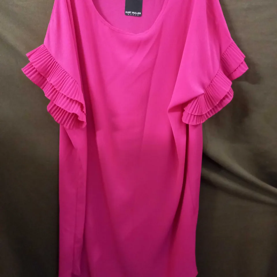 KURT MULLER WOMAN FRILLED SLEEVE DRESS TOP IN PINK - SIZE UNSPECIFIED
