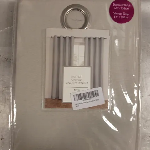 SEALED SASA CRAZE PAIR OF CANVAS LINED CURTAINS 168/137CM 