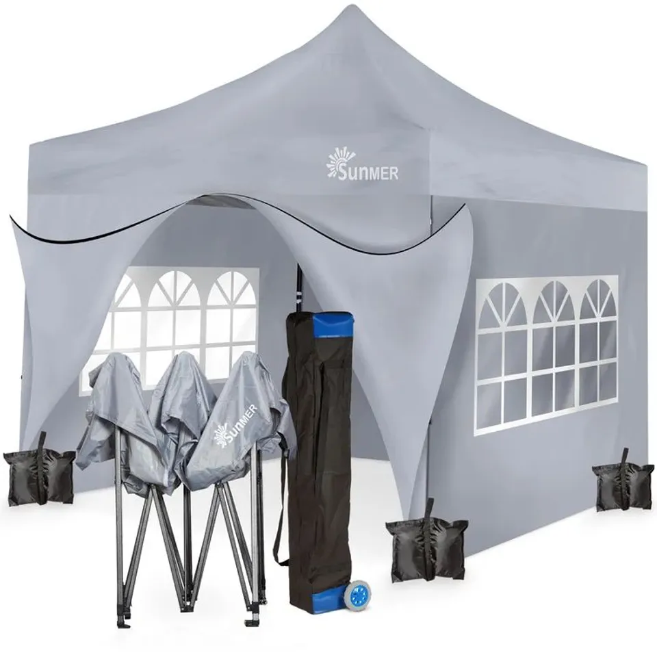 BOXED 3X3M STEEL POP UP GAZEBO