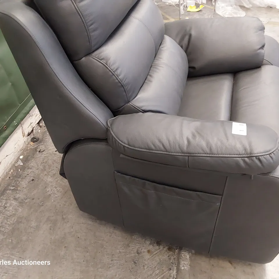 QUALITY BRITISH DESIGNER G PLAN GREENWICH LARGE DUEL ELEVATE EASY CHAIR CAMBRIDGE PETROL BLUE LEATHER 