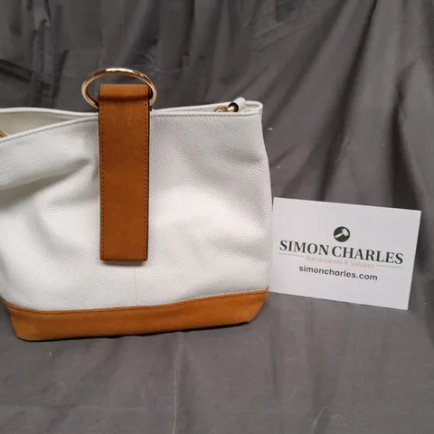 ASHWOOD LADIES CREAM AND TAN LEATHER HANDBAG