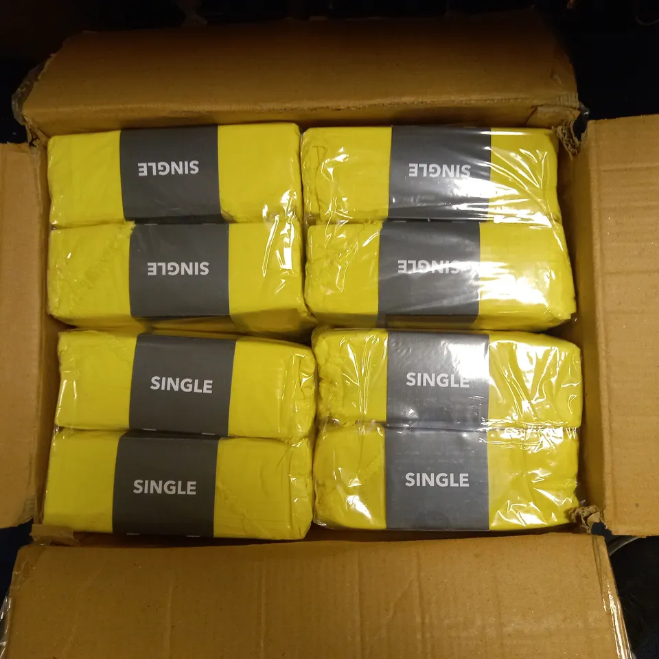 BOX OF 8 SINGLE GEORGE HOME 100% COTTON TUFTED DIAMOND DUVET SET - YELLOW
