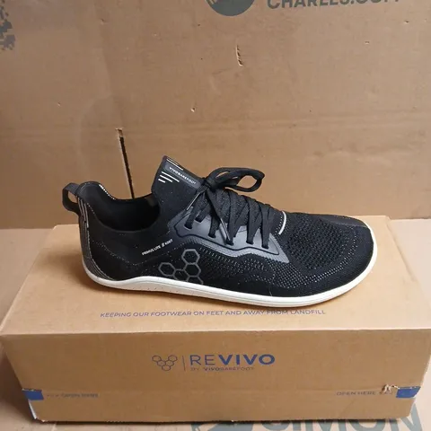 VIVOBAREFOOT REVIVO TRAINERS – BLACK KNIT, BOXED WOMENS EU 39