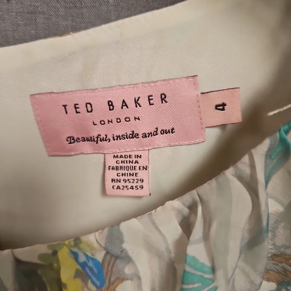 TED BAKER LONDON FLORAL DRESS – SLEEVELESS, PASTEL PRINT, UK 4