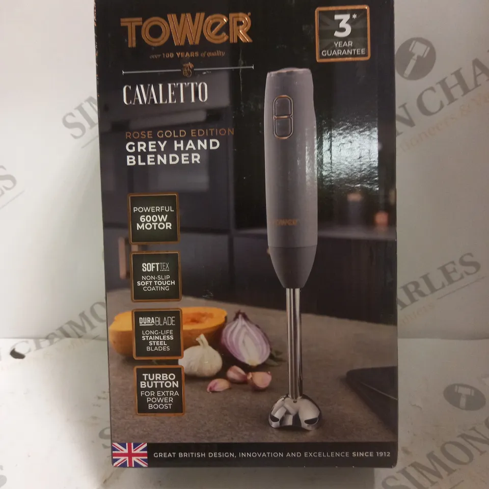 BOXED TOWER CAVALETTO GREY HAND BLENDER - ROSE GOLD EDITION