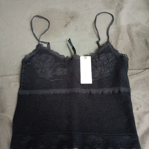 ANTHROPOLOGIE WOMEN'S BLACK LACE BRALETTE - SIZE L/XL