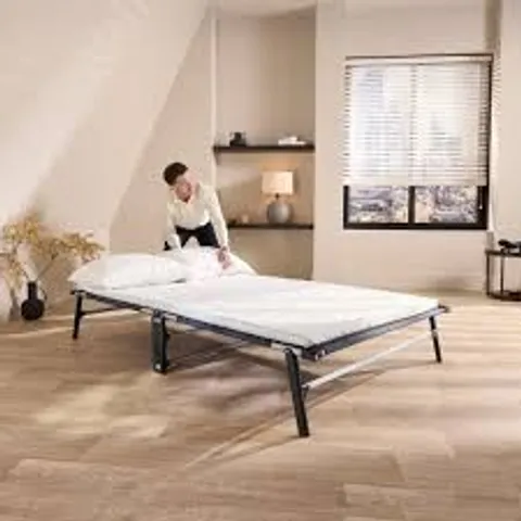 BOXED JAY-BE CE120 COMPACT FOLDING BED WITH COMFORT WHITE MATTRESS