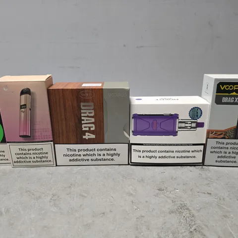 BOX OF APPROXIMATELY 18 ASSORTED E-CIGARETTES PRODUCTS TO INCLUDE -VOOPOO , VAPORESSO , DRAG 4 ETC